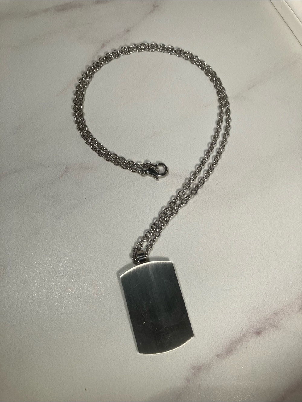 Father’s Day Icon Dad's engravable Stainless Steel brushed Dog Tag Necklace
